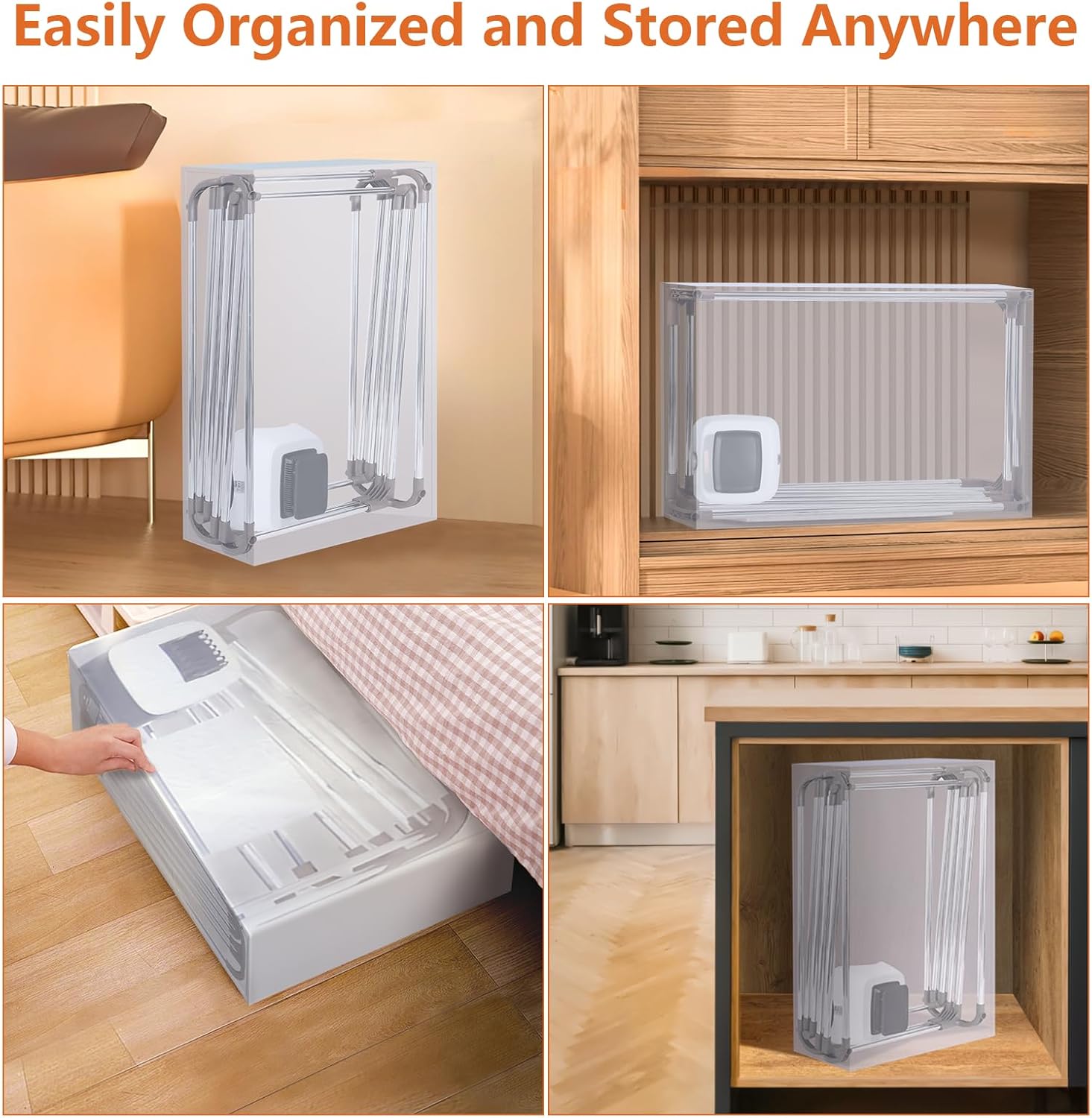 Sèche-linge électrique pliable, 15kg, 1500W, sac rangement, maison