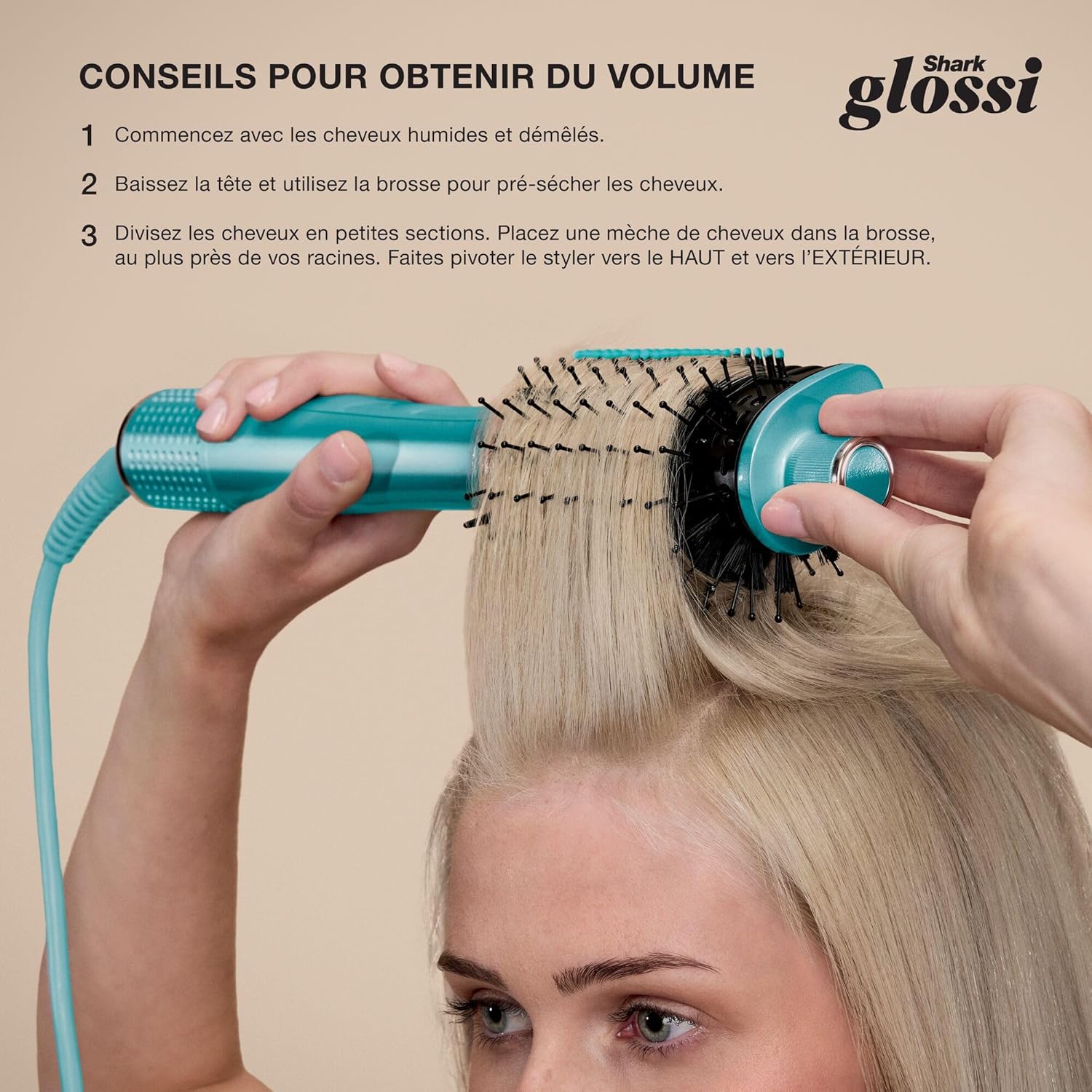 Shark - Glossi 2-en-1 - plaques céramique, anti-frisottis, tous cheveux - HT302EUTL