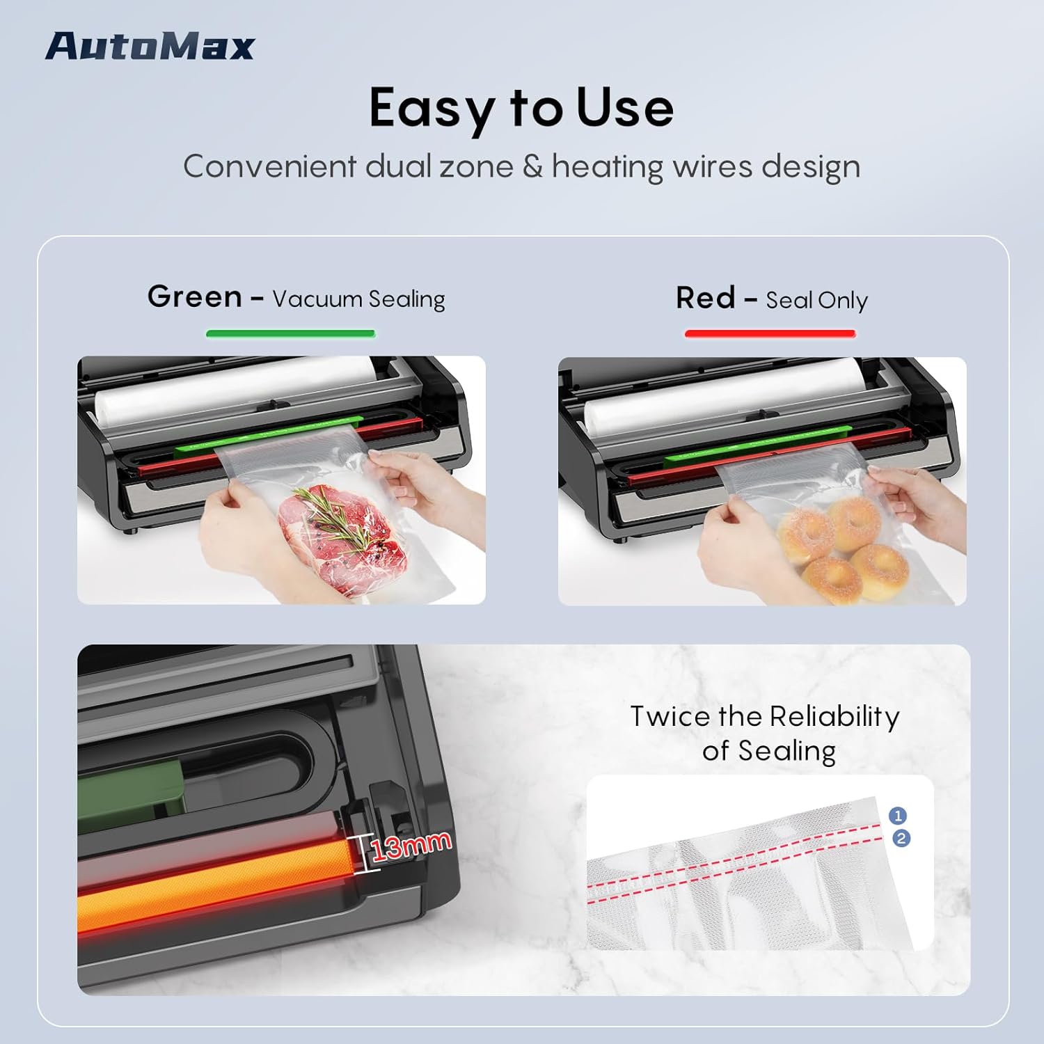 FRESKO - Automax V6 - machine sous vide - coupe-sac intégré, modes humide/sec