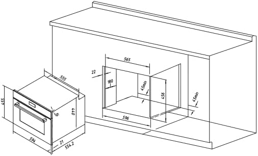 Cecotec - Four encastrable Bolero Hexa - 45 cm - 56L, 2600W, Inox, 4 fonctions, A, C134500