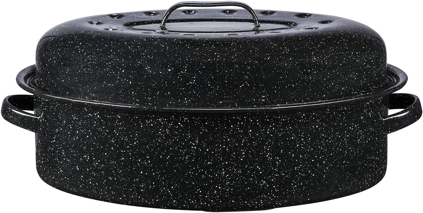 Graniteware - Cocotte Roaster émaillée 8L - légère, grand format
