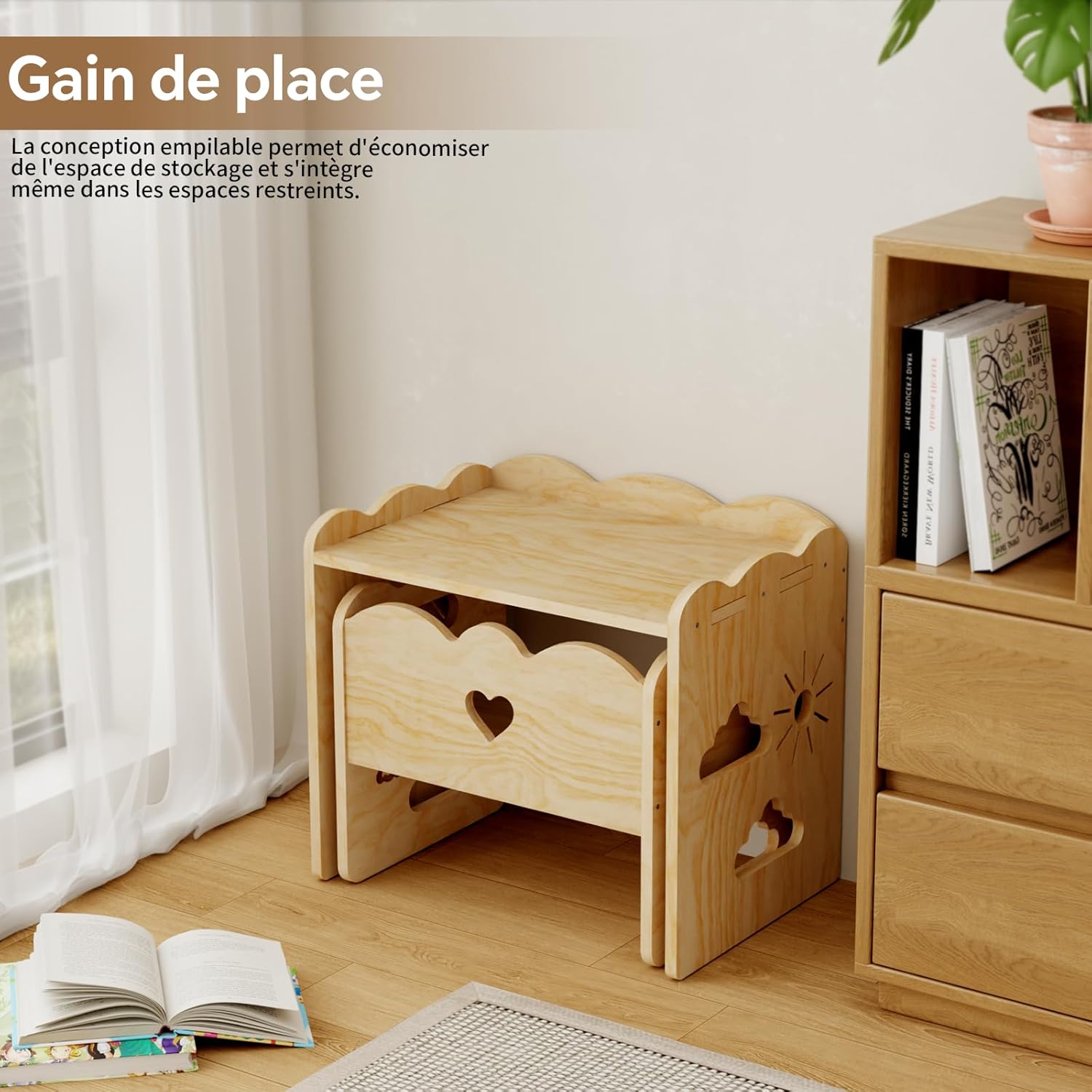 Table enfant - Montessori - compacte, facile à assembler, idéale repas/jeux