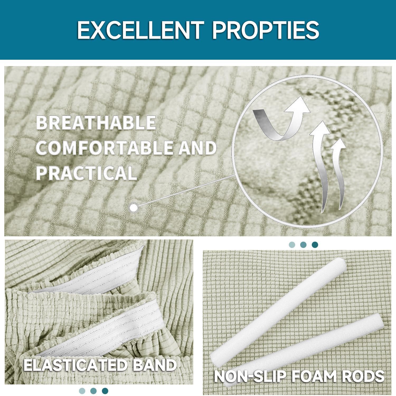 Housse canapé 3 places extensible, moderne, antidérapante, lavable