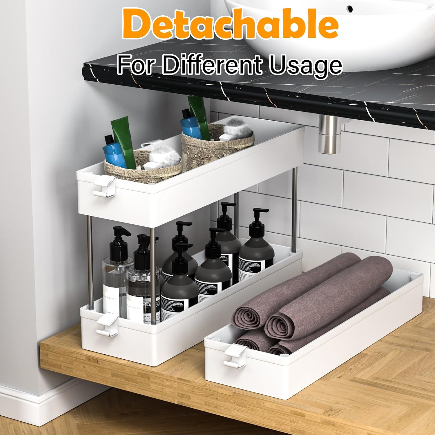 Chariot de rangement 4 niveaux - 86x40x12.5cm - mobile, étroit