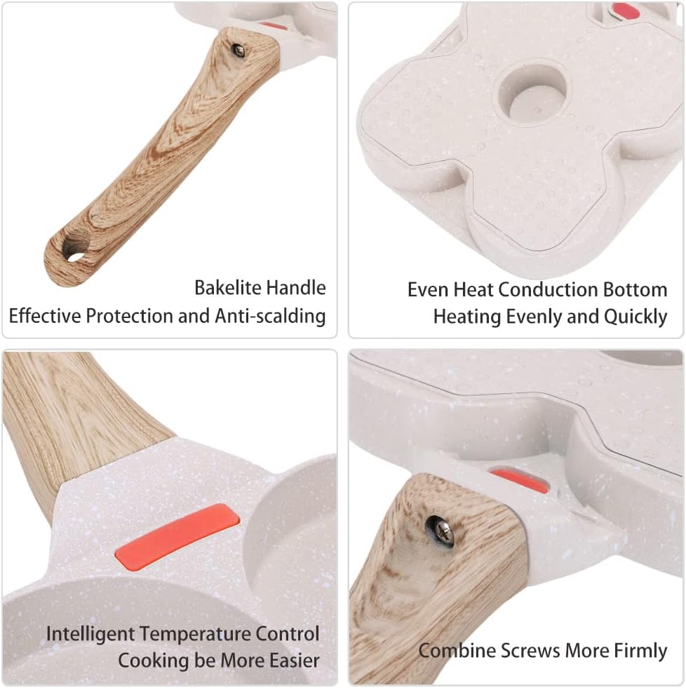 Poêle à pancakes - 4 emplacements - aluminium antiadhésif - blanc