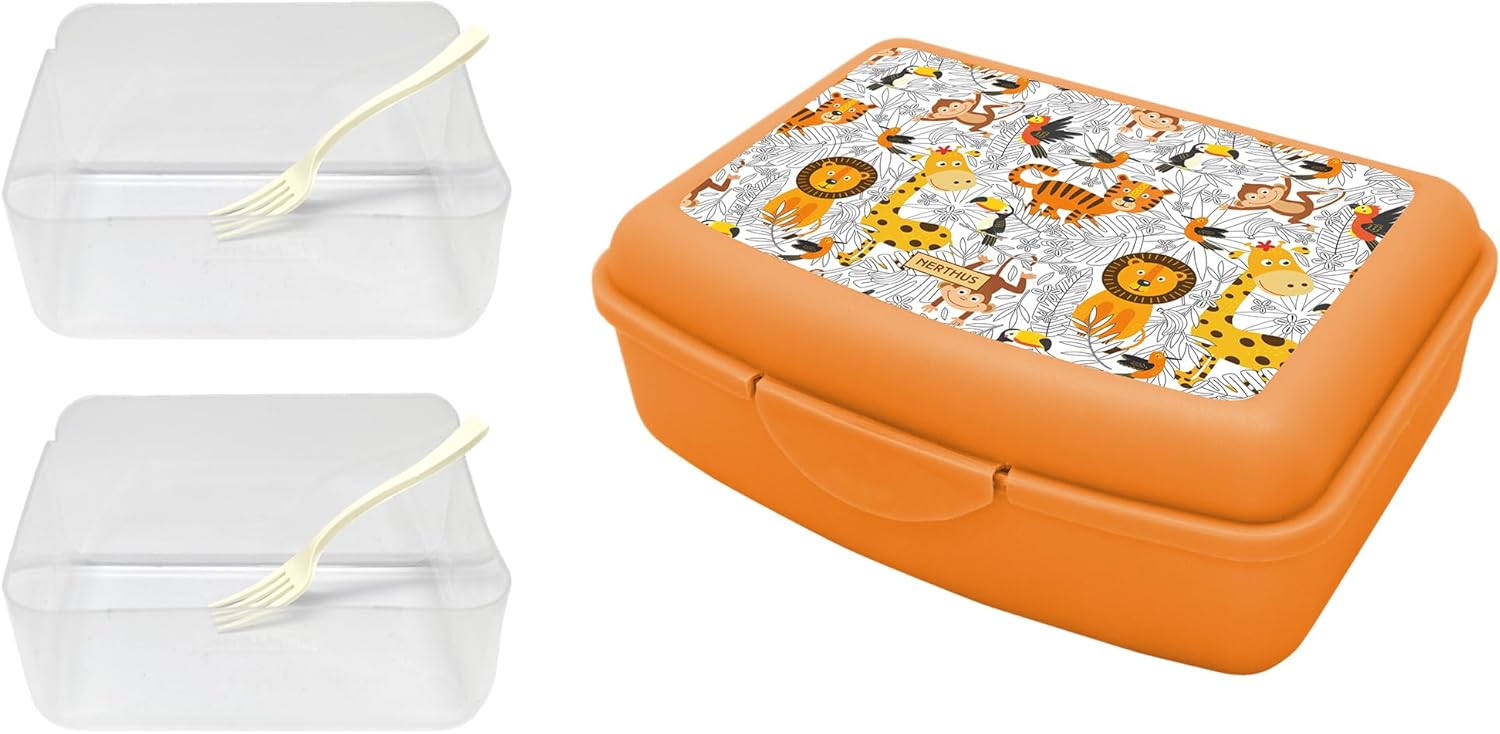 NERTHUS - boîte à déjeuner 2 compartiments avec fourchette, légère FIH 1291