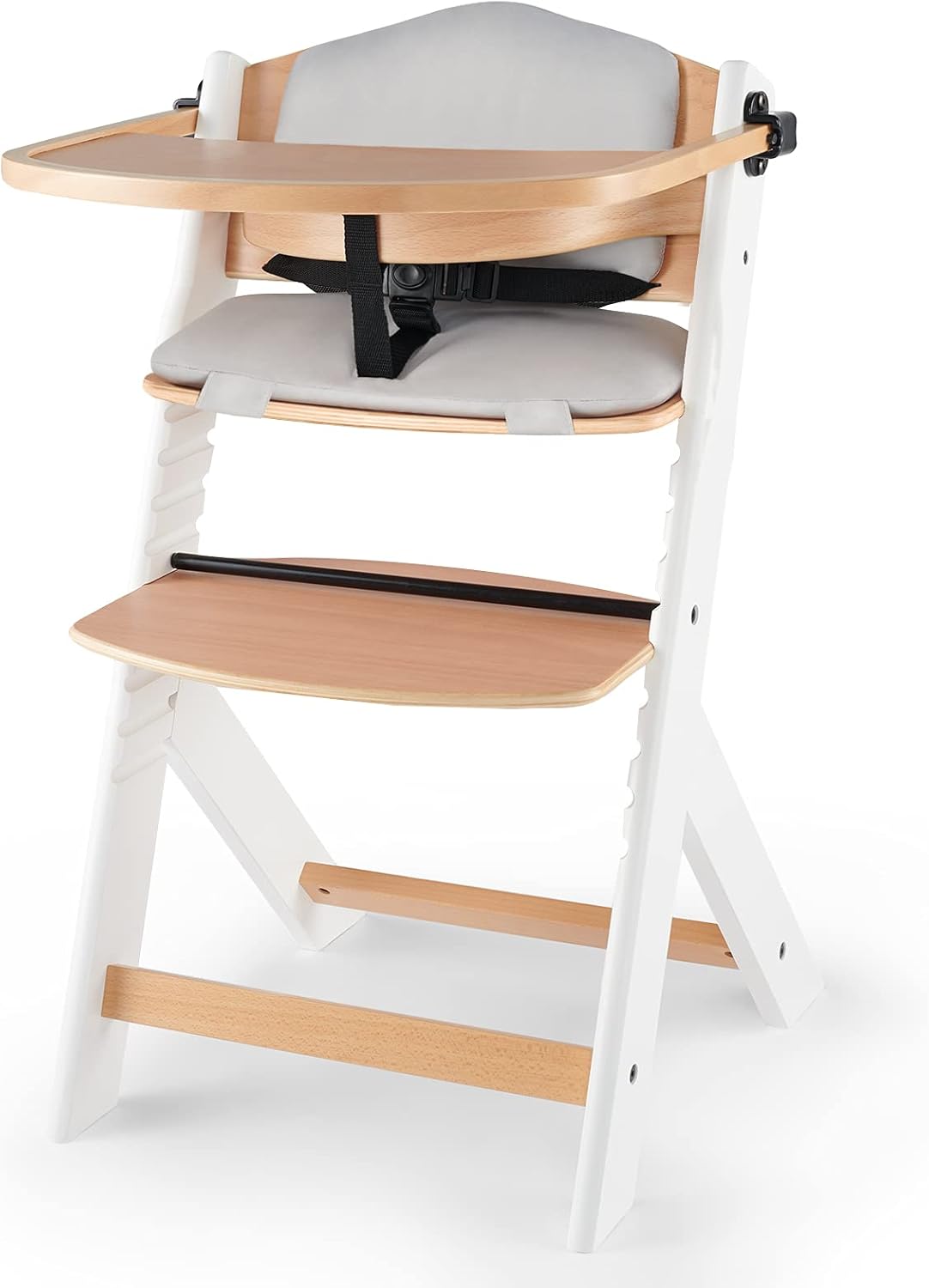 Kinderkraft - ENOCK - coussin chaise haute bébé doux, facile à nettoyer, gris