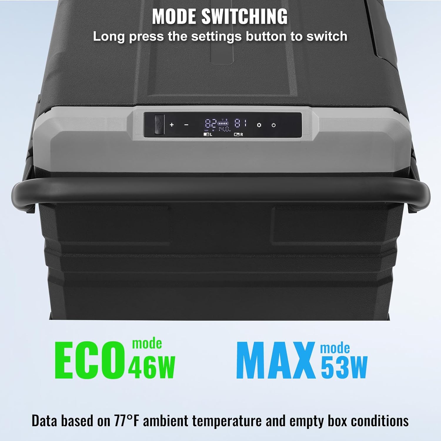 VEVOR - Glacière à compression 95L - double zone, -20 à 20°C, roues, poignée