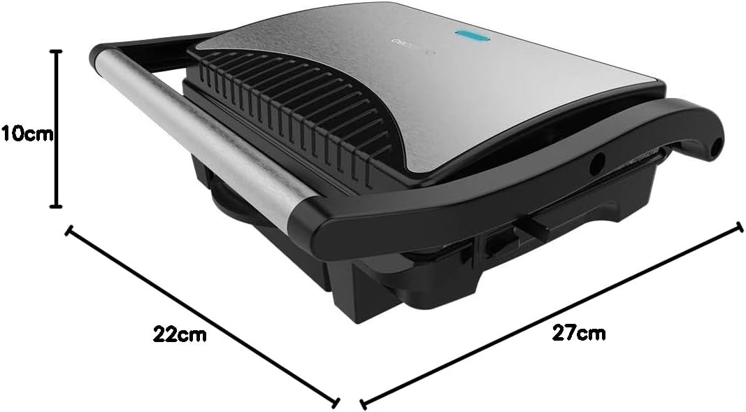 Cecotec - Rock'nGrill Rapid - 1500 W - Plaques ajustables, revêtement pierre, bac récupérateur