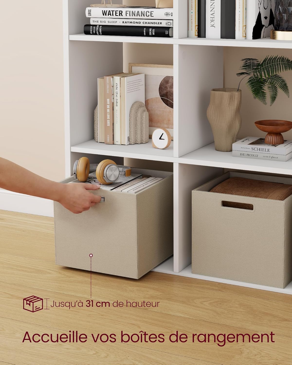 VASAGLE - Custos Collection étagère 3 niveaux, blanc, 30x98x66,4cm LBC406WB01