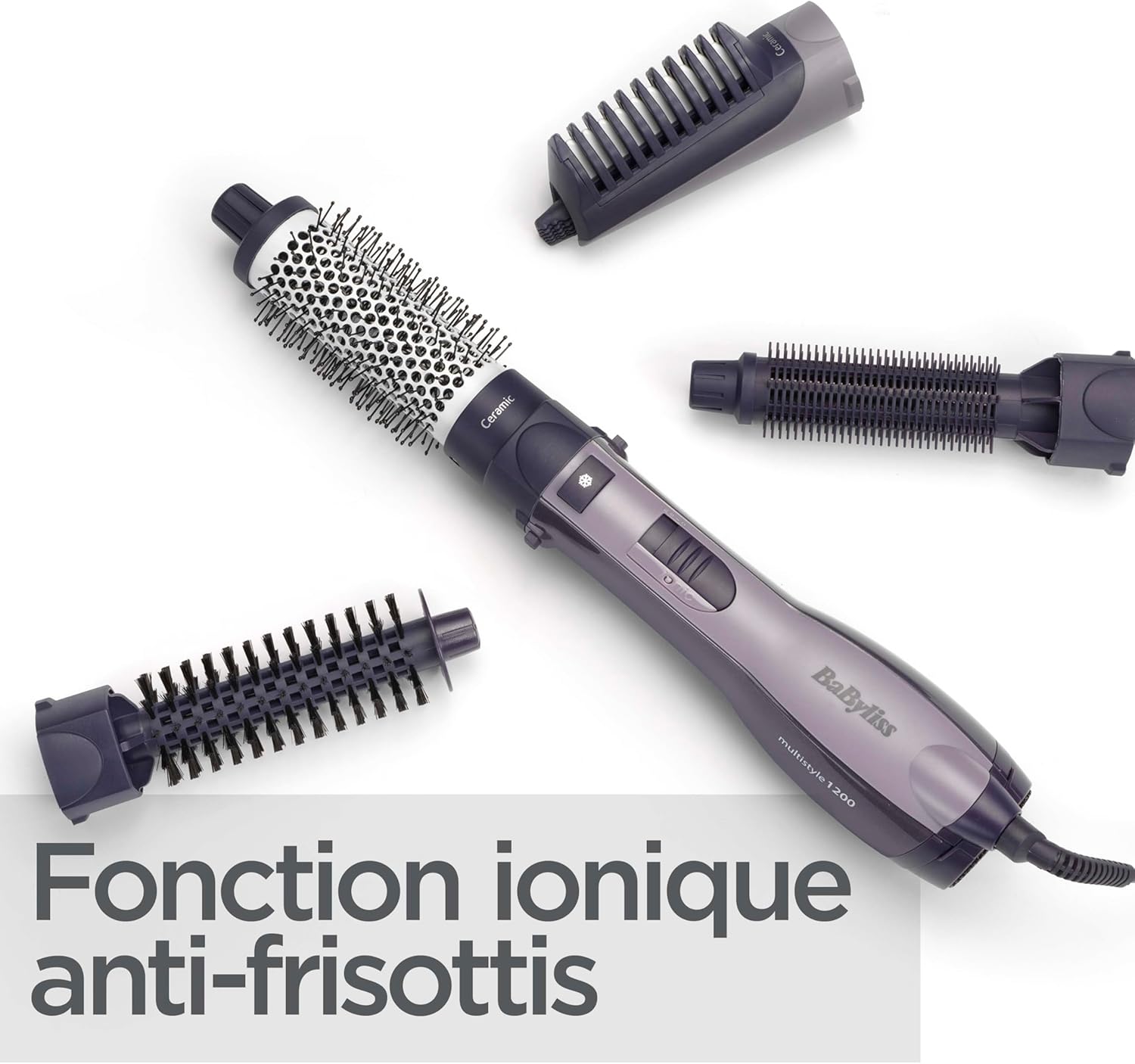 BaByliss - brosse soufflante multistyles - ionique, céramique, 4 accessoires, noir - AS121E