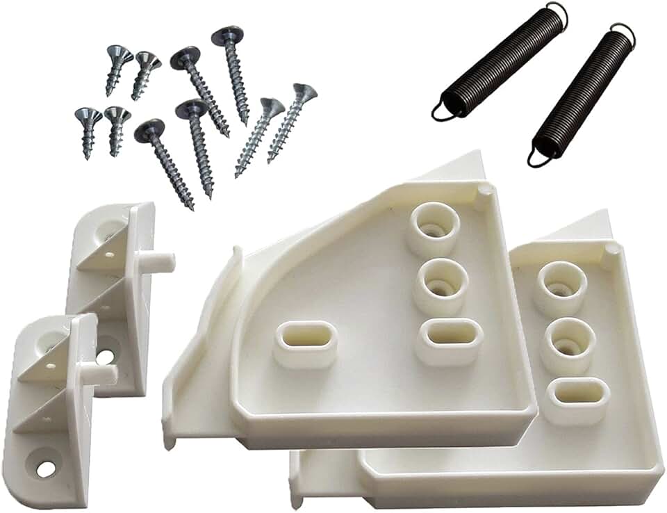 Ferrures lave-vaisselle blanc lot de 2 plastique, accessoires montage