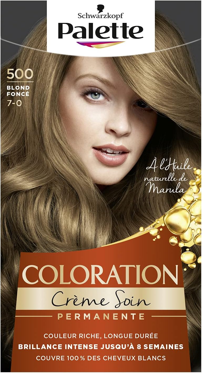 Palette - Intensive Coloration Permanente Cheveux soin, tenue 8 semaines, Blond Foncé 500