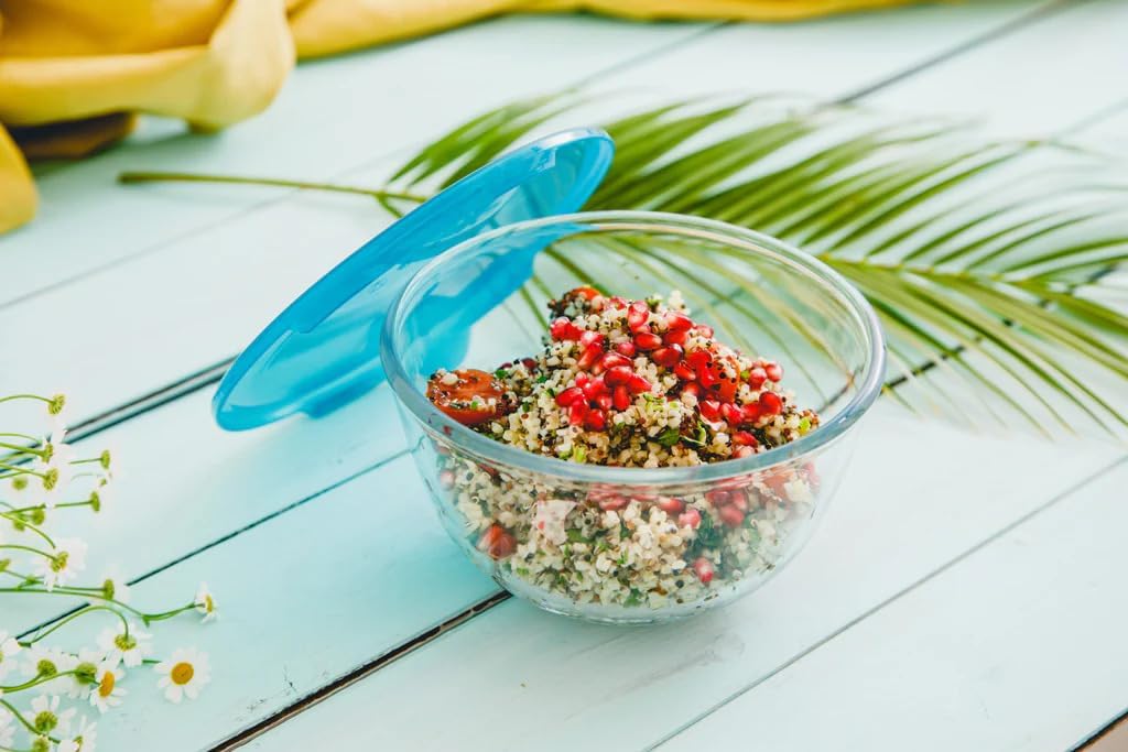 Pyrex - bol série borosilicate 2L - verre résistant, couvercle, lot de 2