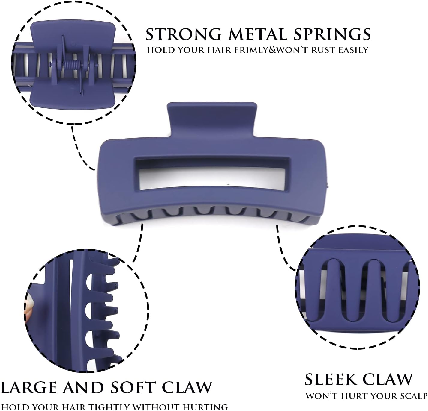 Kavya - lot 6 pinces cheveux - 10,5cm - antidérapantes, épaisses, adulte Hair Claw Clip-C