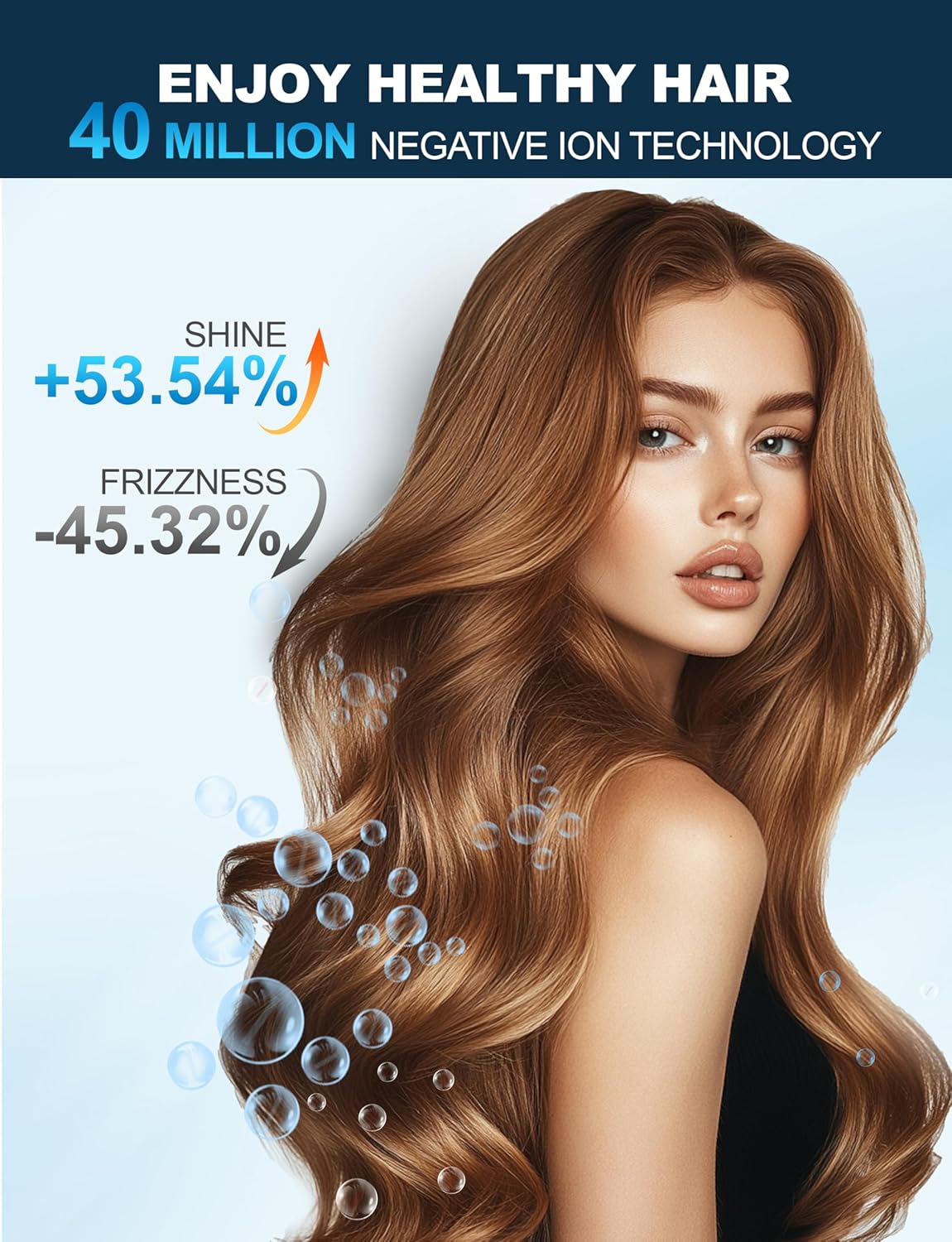 Sèche-cheveux professionnel 2400W, ionique, 3 températures, 2 vitesses, AC Motor