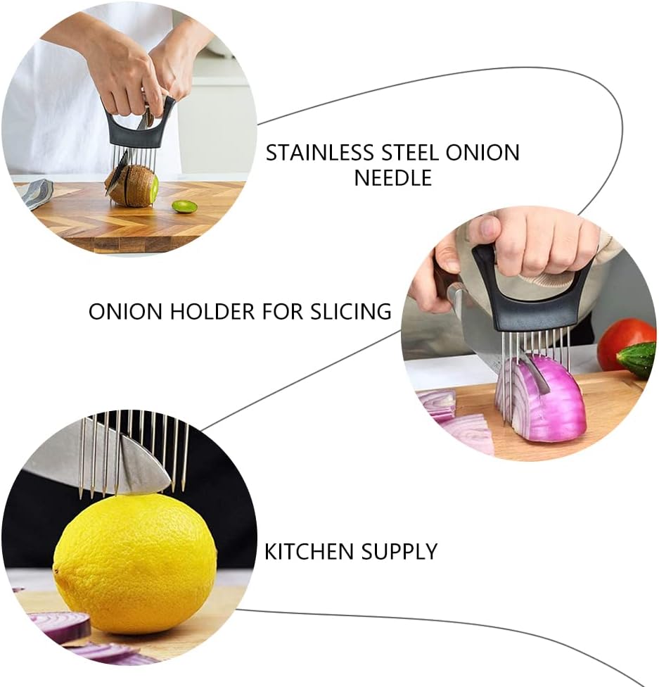 Fourchette à oignon - inox - trancheuse, couteau, ustensile multifonction