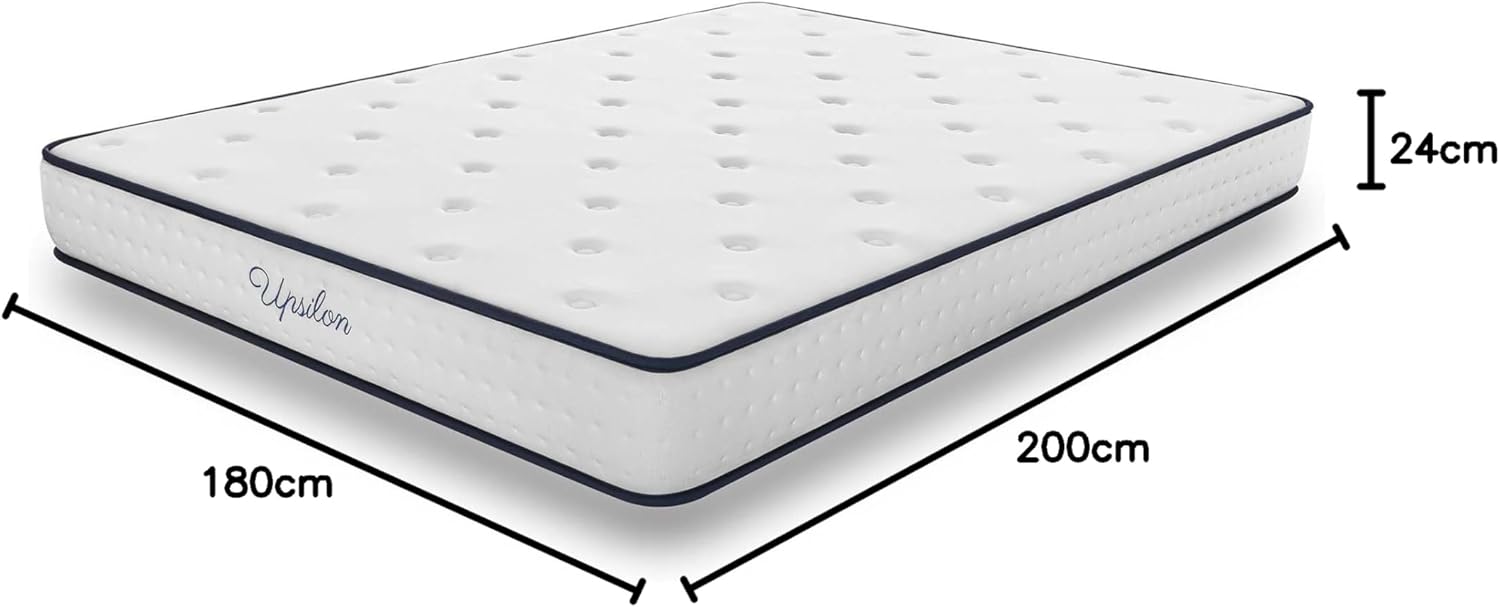 Cosmos - Upsilon - 180x200 cm - mémoire de forme, latex, 24 cm, soutien ferme