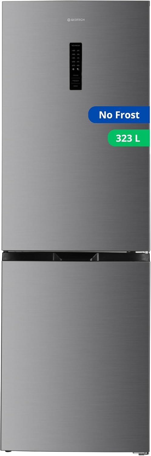GEDTECH - Réfrigérateur combiné inox 323L No Frost congélateur bas GCB323NFIX