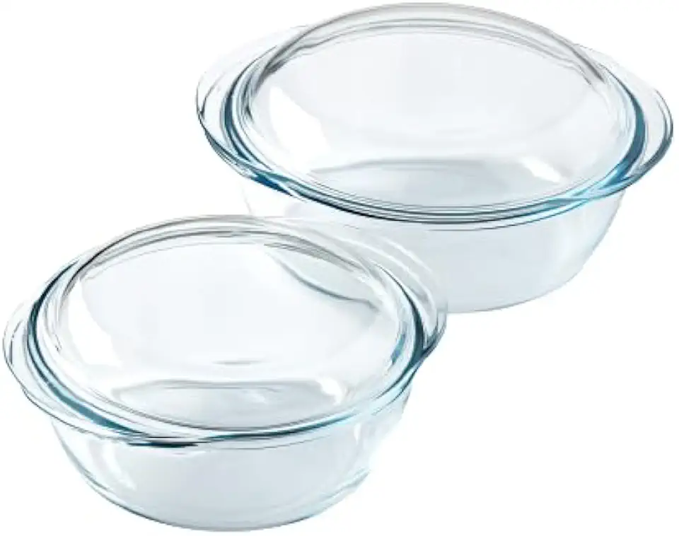 Pyrex - 4 In 1 Cocottes - 1.6L & 2.3L - Verre borosilicate, cuisson vapeur