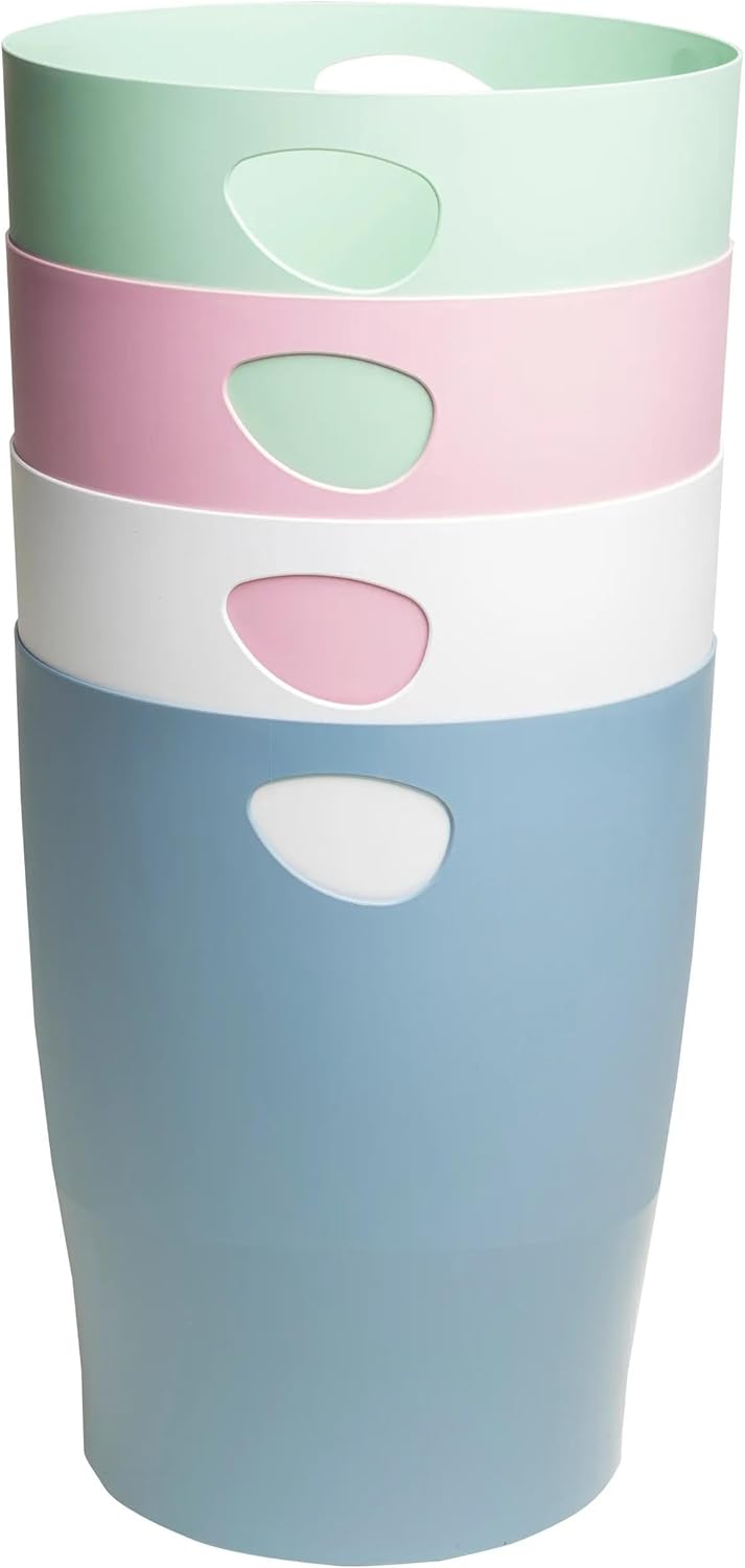 Exacompta - corbeilles à papier Ecobin 15L - poignées, assorties, 26,3x26,3x33,5cm - 453303D