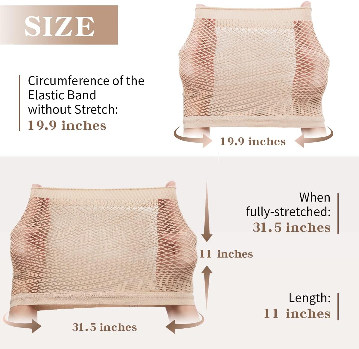 Dreamlover - Filet à perruque nude 2 pièces - maille respirante, idéal cheveux longs