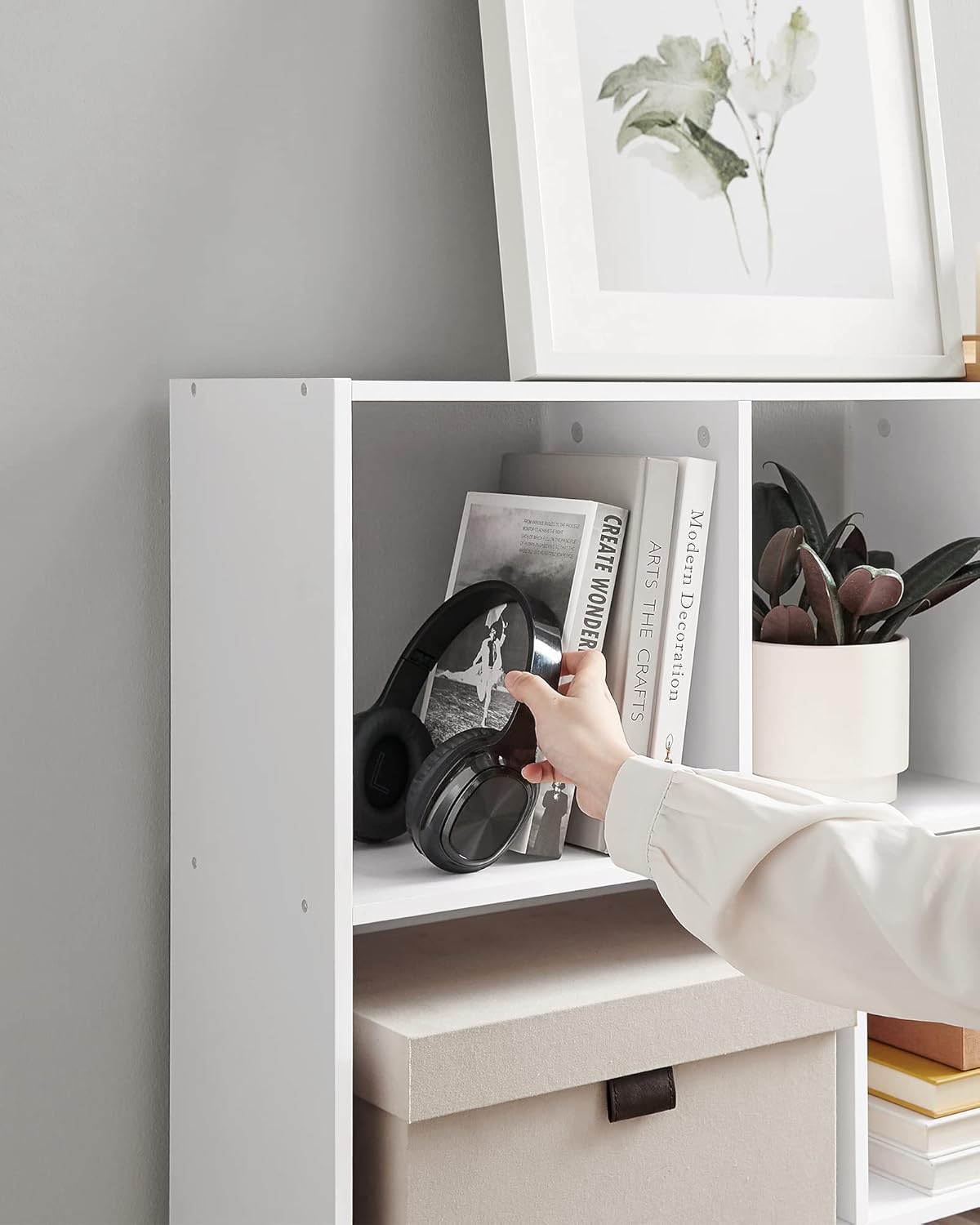 VASAGLE - bibliothèque modulable 30x126x100cm, 11 compartiments, blanc LBC054T14