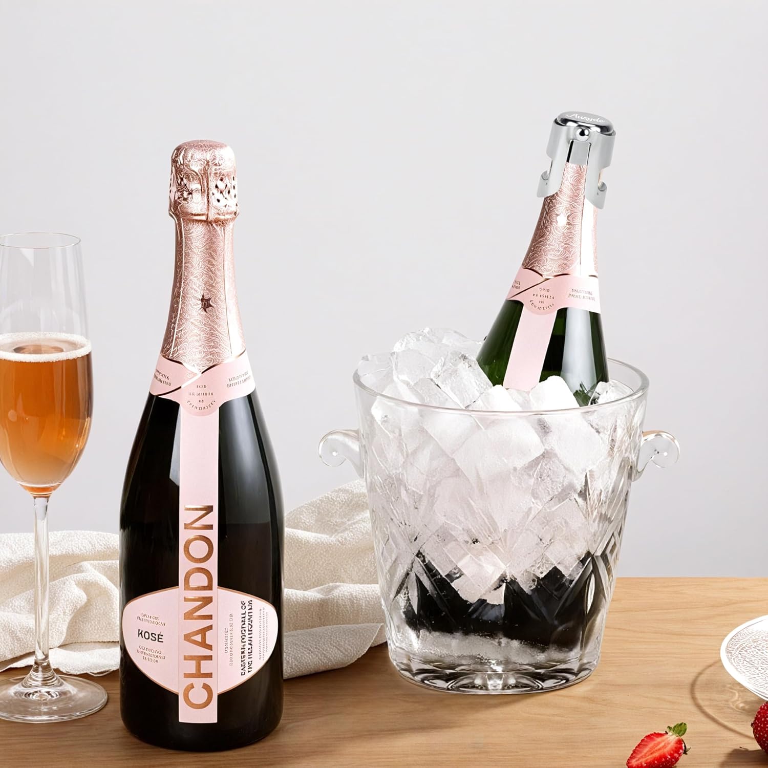 Bouchons à champagne/vin inox - lot de 3 - fermeture hermétique