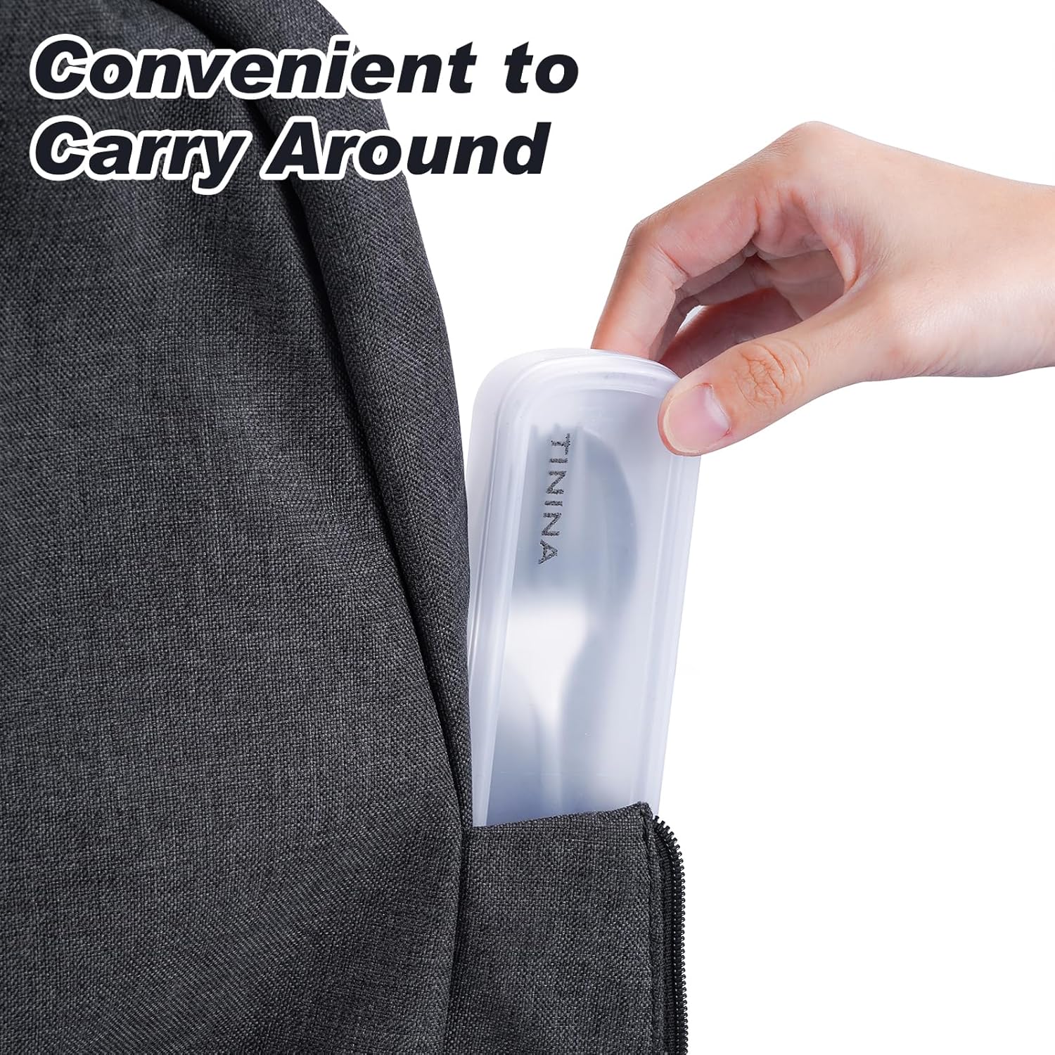 Couverts de camping - inox - étui renforcé, lavable, portatif