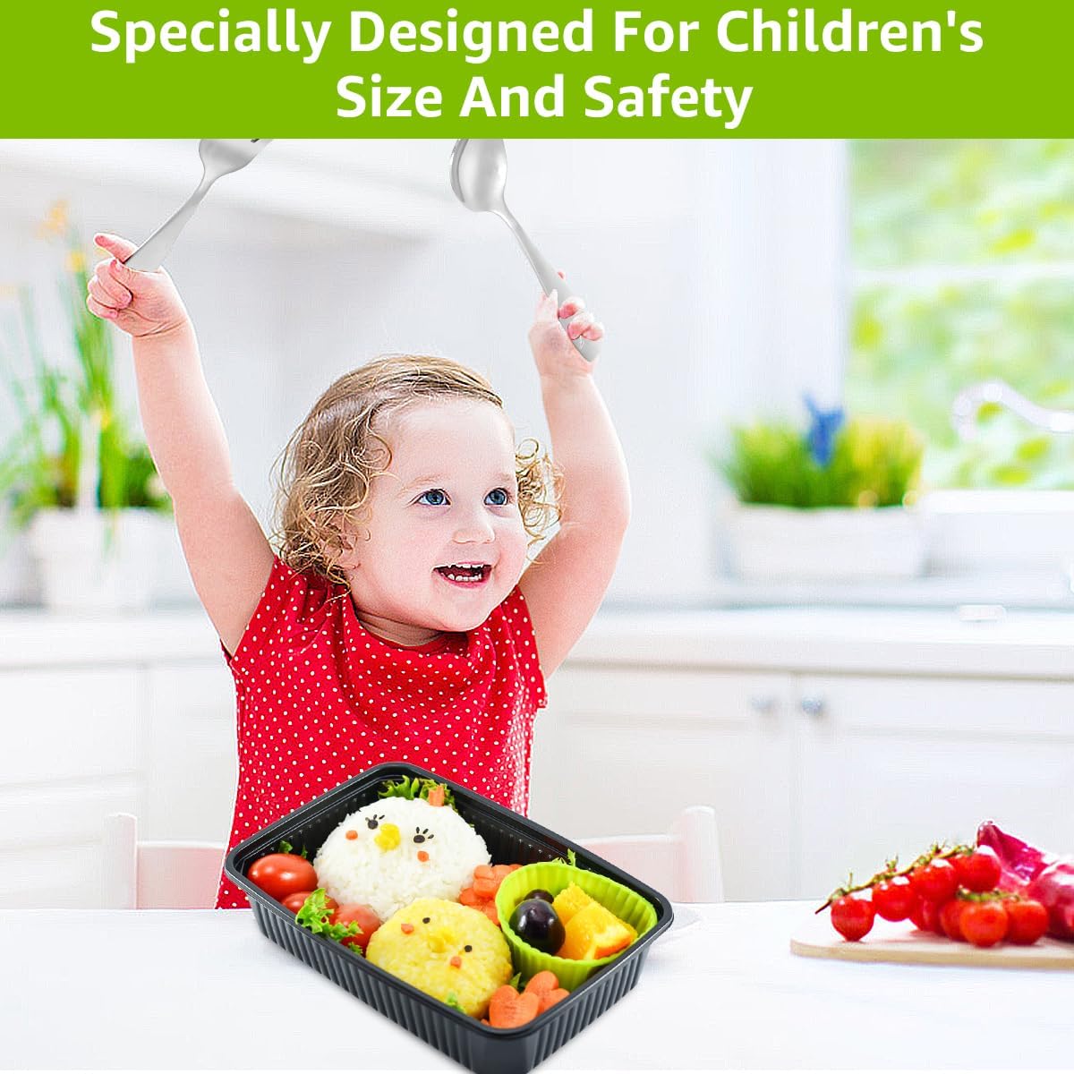 Couverts enfant inox – set jungle dinosaure – 15 pièces – sécurité et durabilité