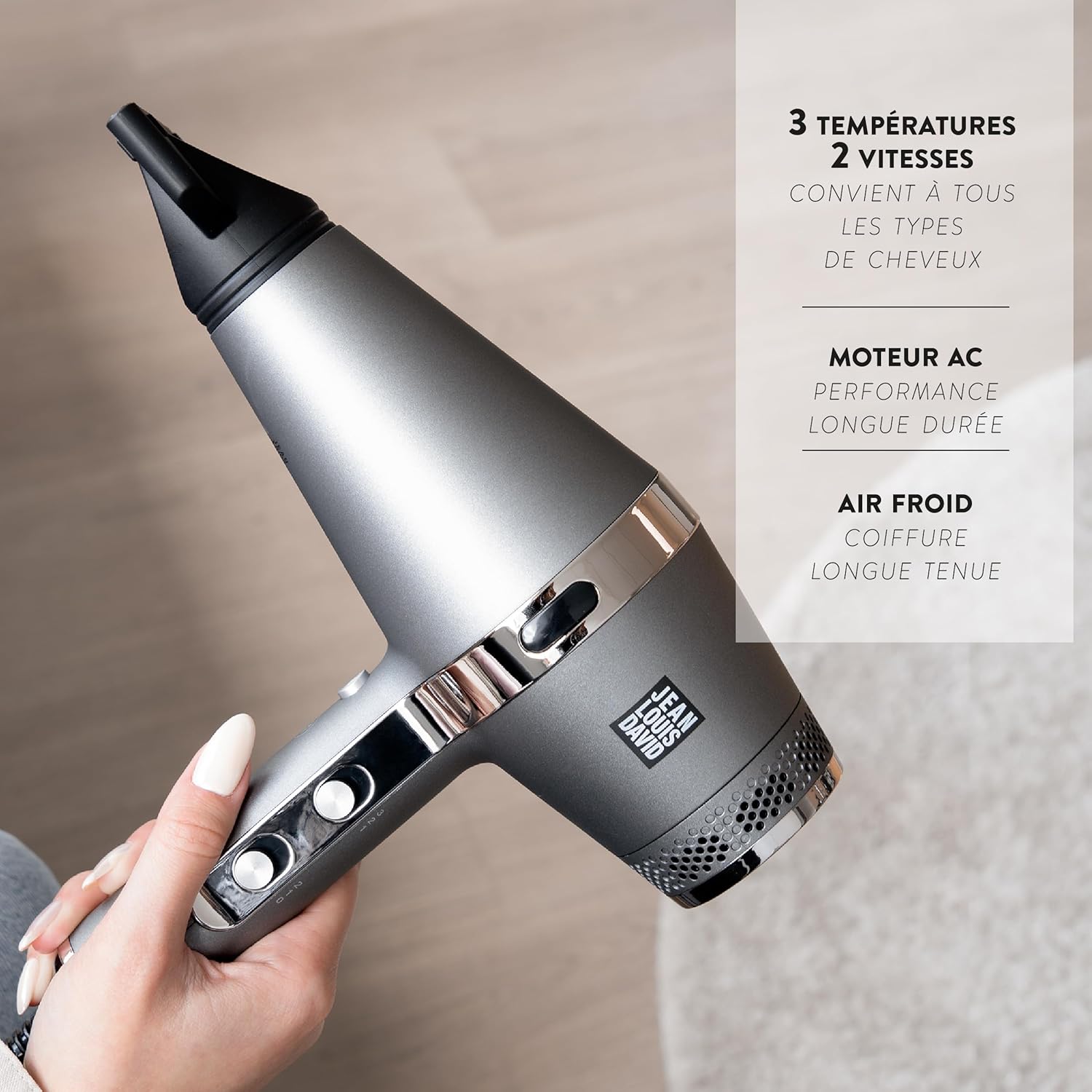 Jean Louis David - Sèche Cheveux Infraprotect - 2200W - infrarouge, séchage rapide, 3 températures, 2 vitesses