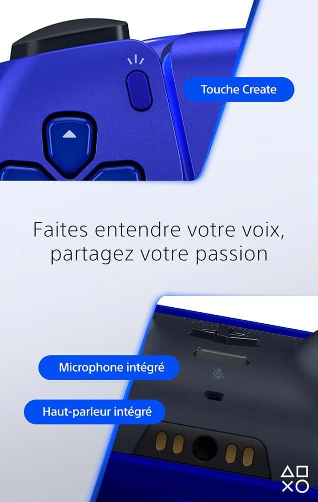 Sony - Manette DualSense PS5 - sans fil, rechargeable, Bluetooth, cobalt blue