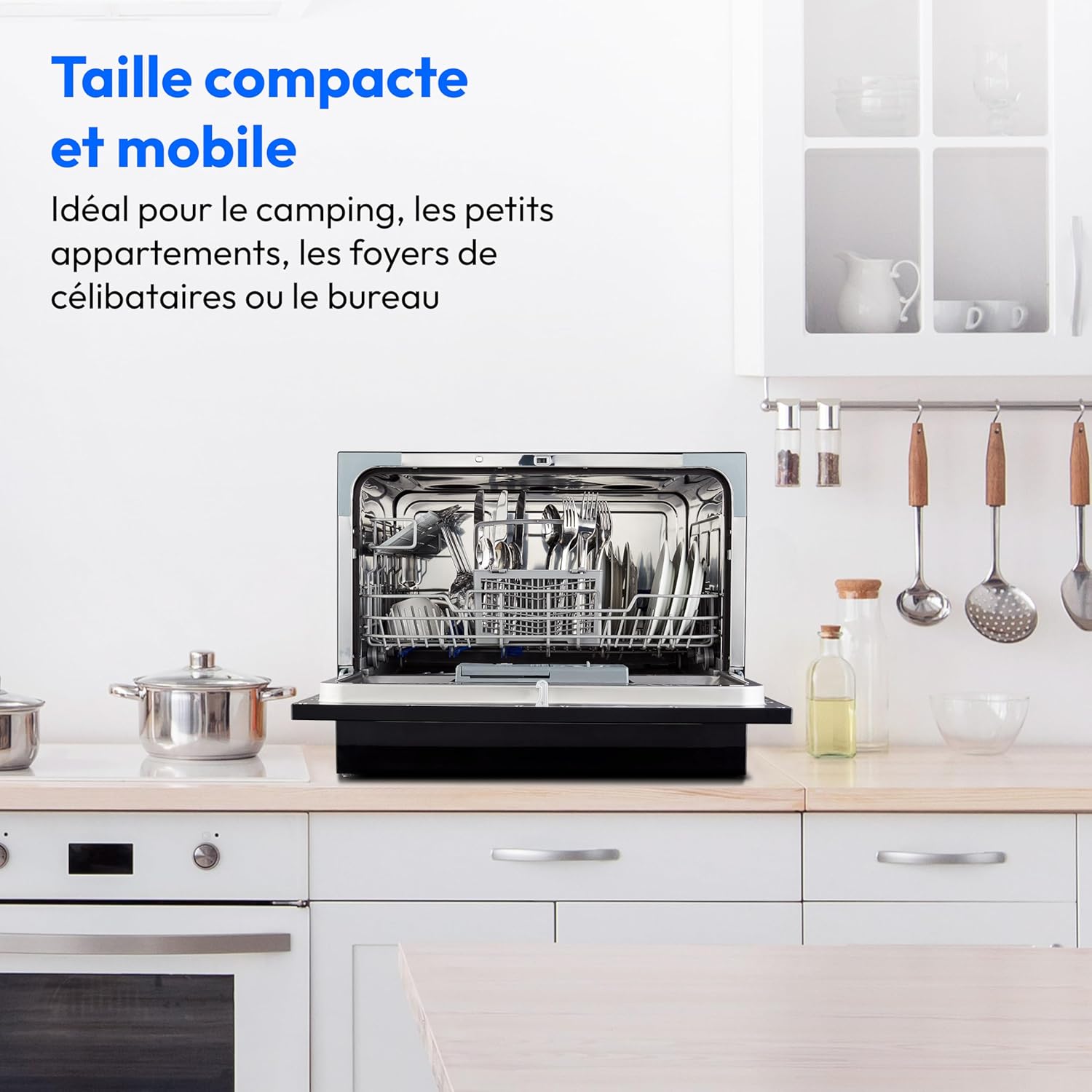 Medion - lave-vaisselle compact 6 couverts, 7 programmes, LED, 47 dB - MD37496