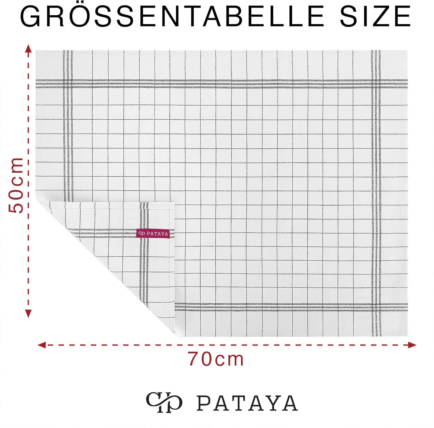Pataya - torchons cuisine série lot de 10 - 50x70 cm - coton, Oeko-TEX, super absorbant