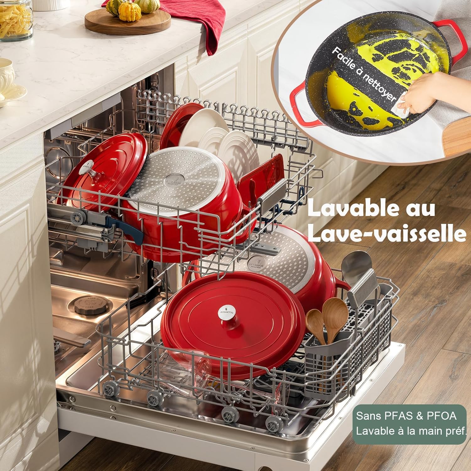 Rossetto - cocotte ovale - 31cm, 6,3L, fonte alu, induction, 230℃