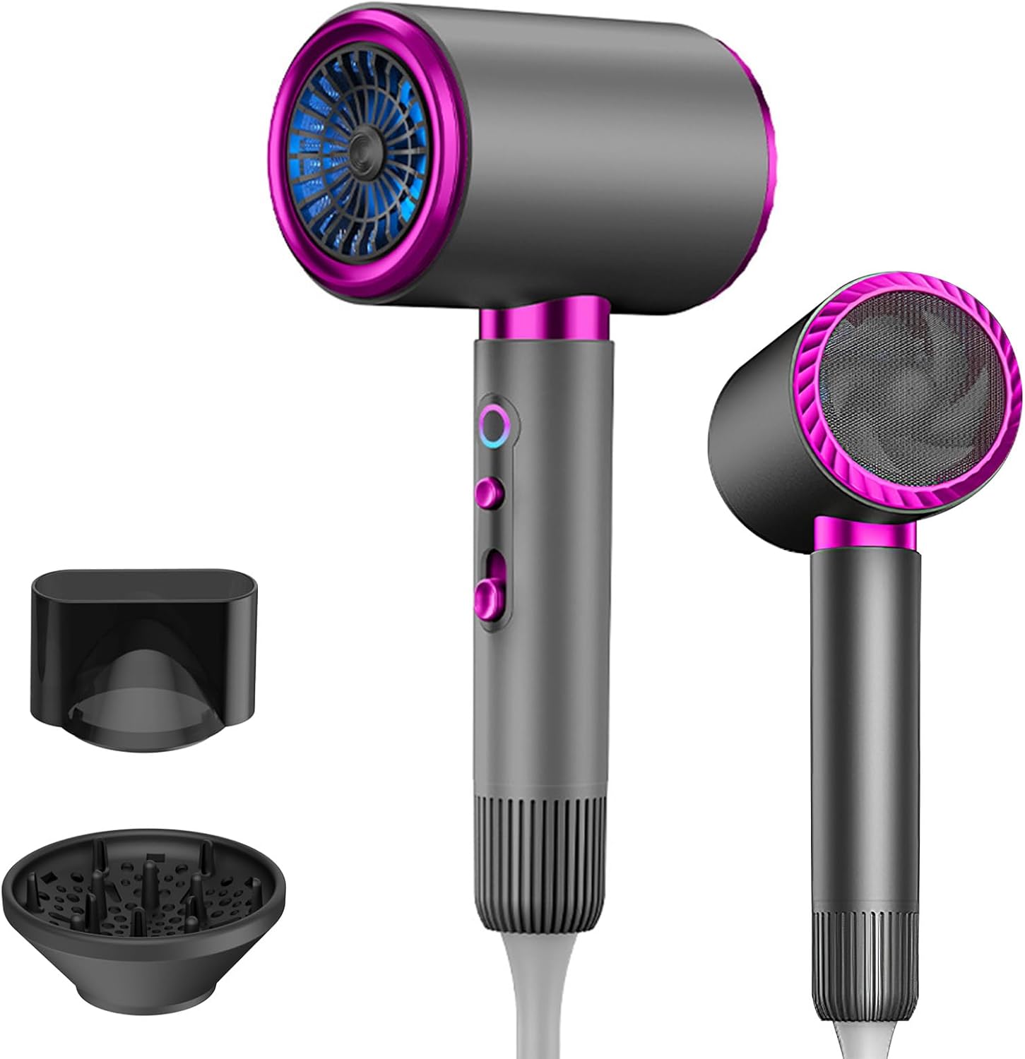 Sèche-Cheveux - 2400W, ionique, 3 températures, diffuseur, buses