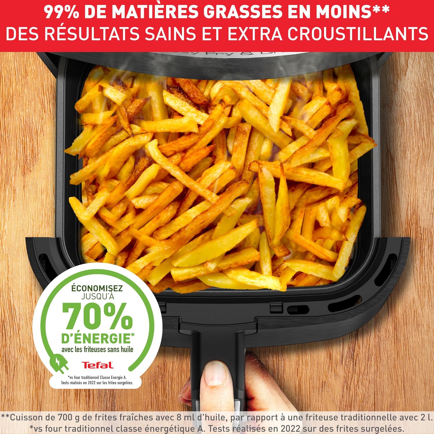 Moulinex - Easy Fry & Grill - 4,6L - 8 programmes, écran tactile, sans huile, grill XL, EZ505810