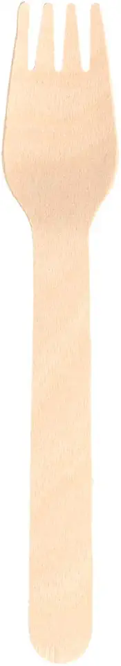Fourchettes bois naturel 15,5cm - 100 unités - usage jetable
