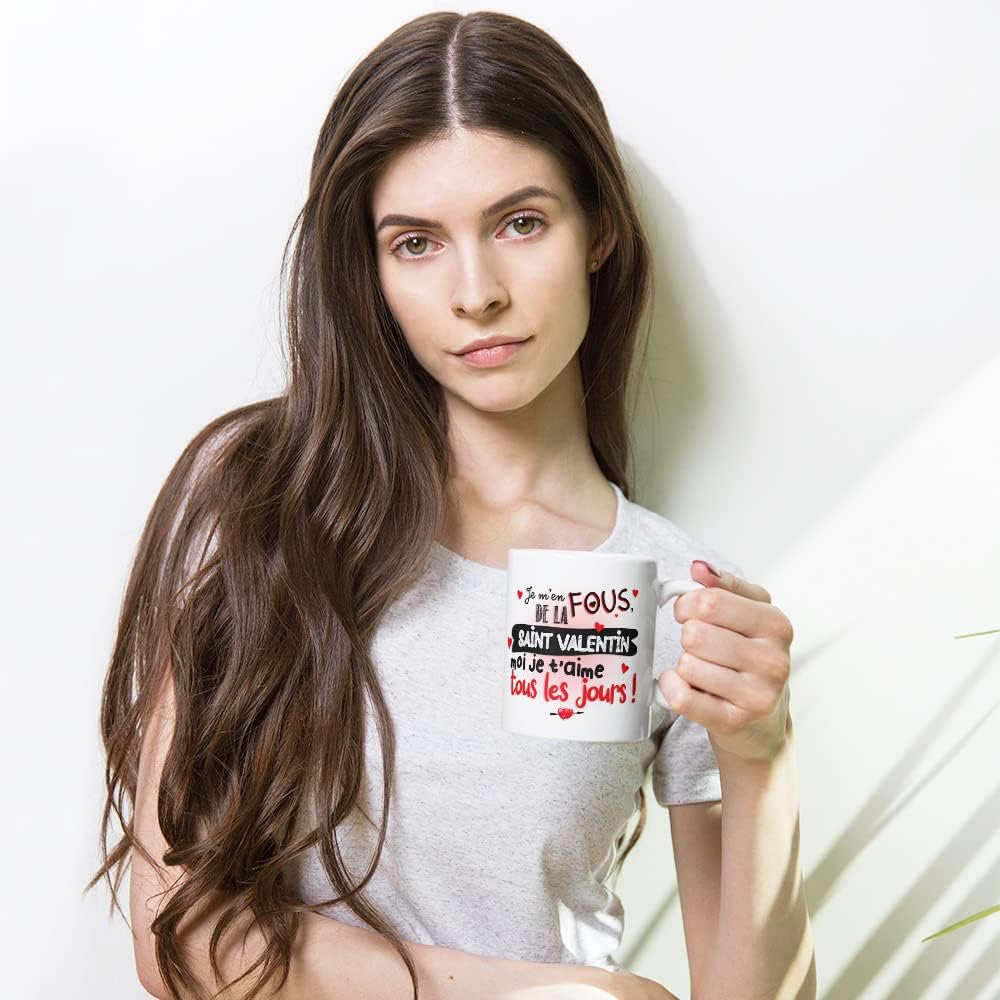Tasse - Amour Je T’Aime - céramique 330ml - message drôle cadeau original