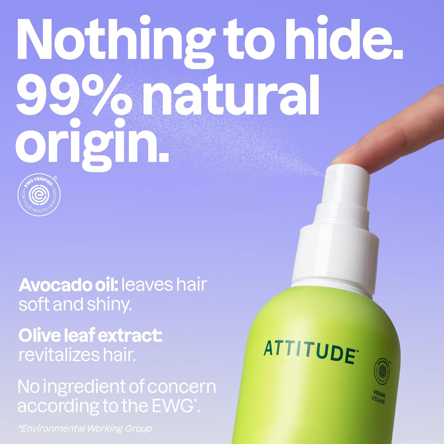 ATTITUDE - démêlant végan cheveux 240mL - avocat, olivier, poire