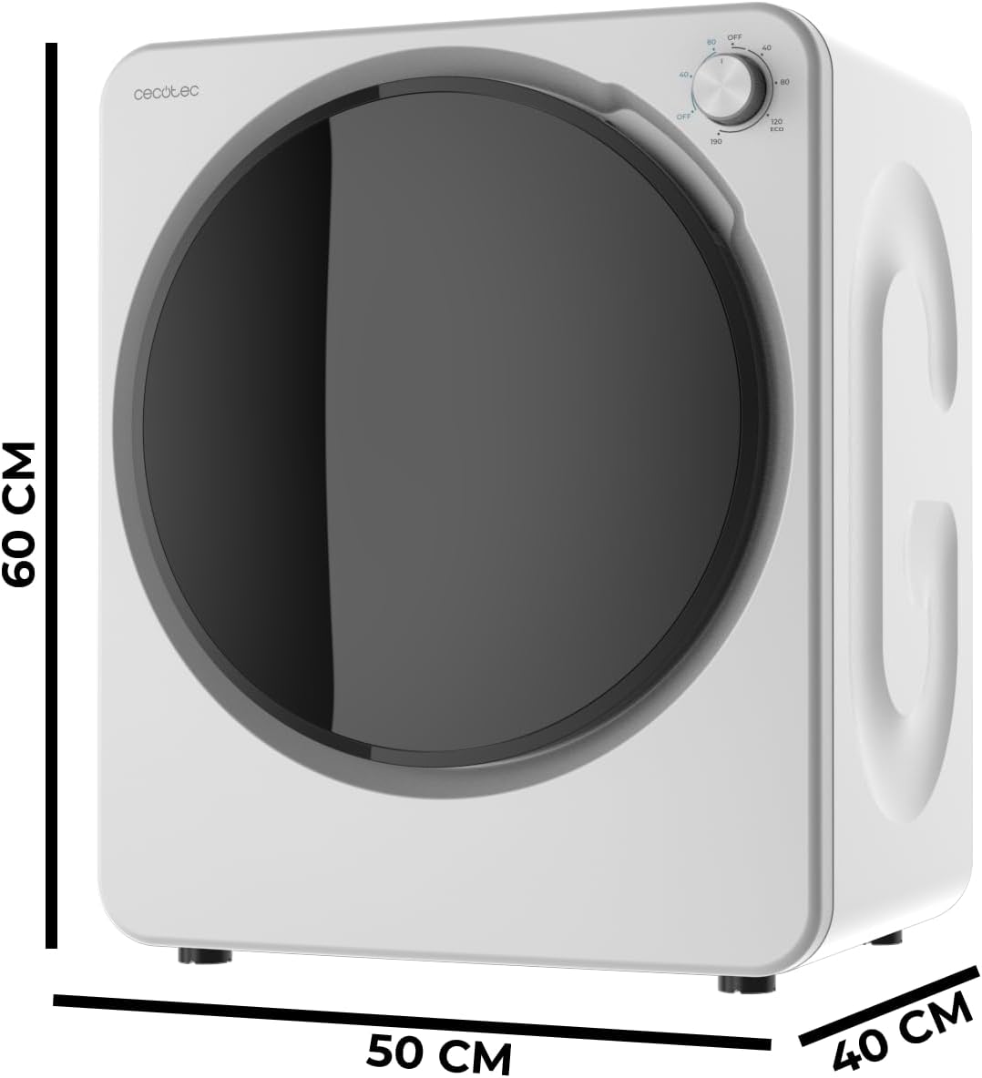 Cecotec - Bolero DressCode Dry Mini - compact 2,5 kg - 6 programmes, séchage rapide, blanc, 3150V