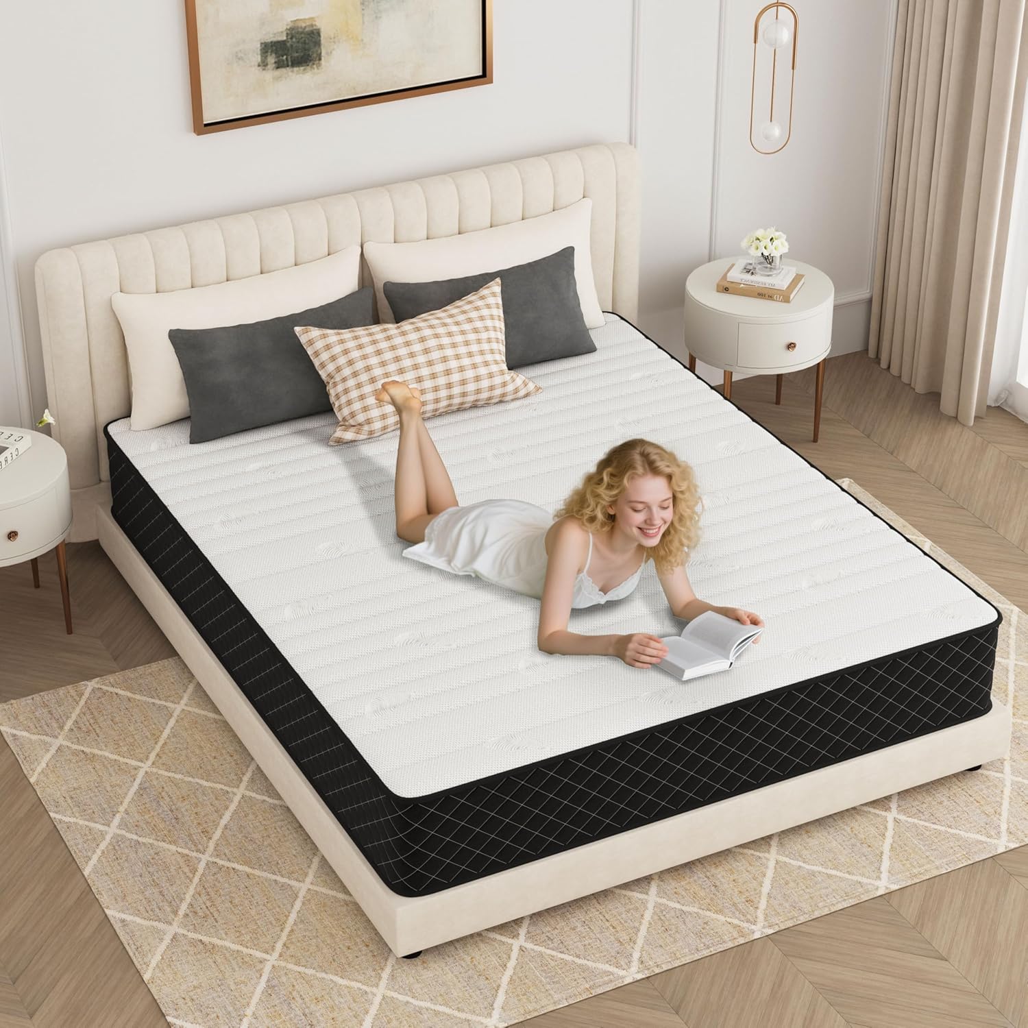 PurrJoys - matelas 180x200 cm 25cm, 7 zones, ressorts H3/H4, Oeko-TEX