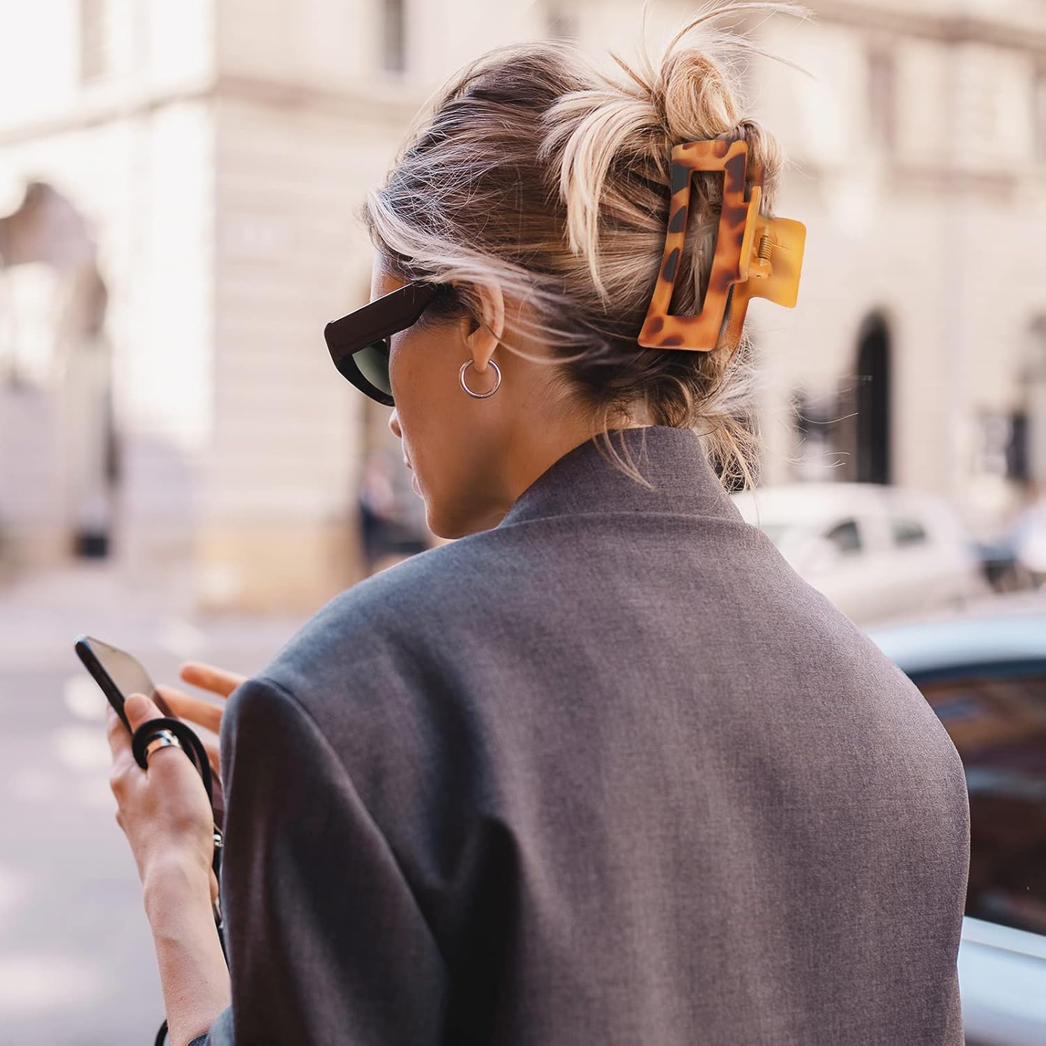 Lolalet - pince à cheveux double dents - 8cm - lot 8 couleurs, épais/fins