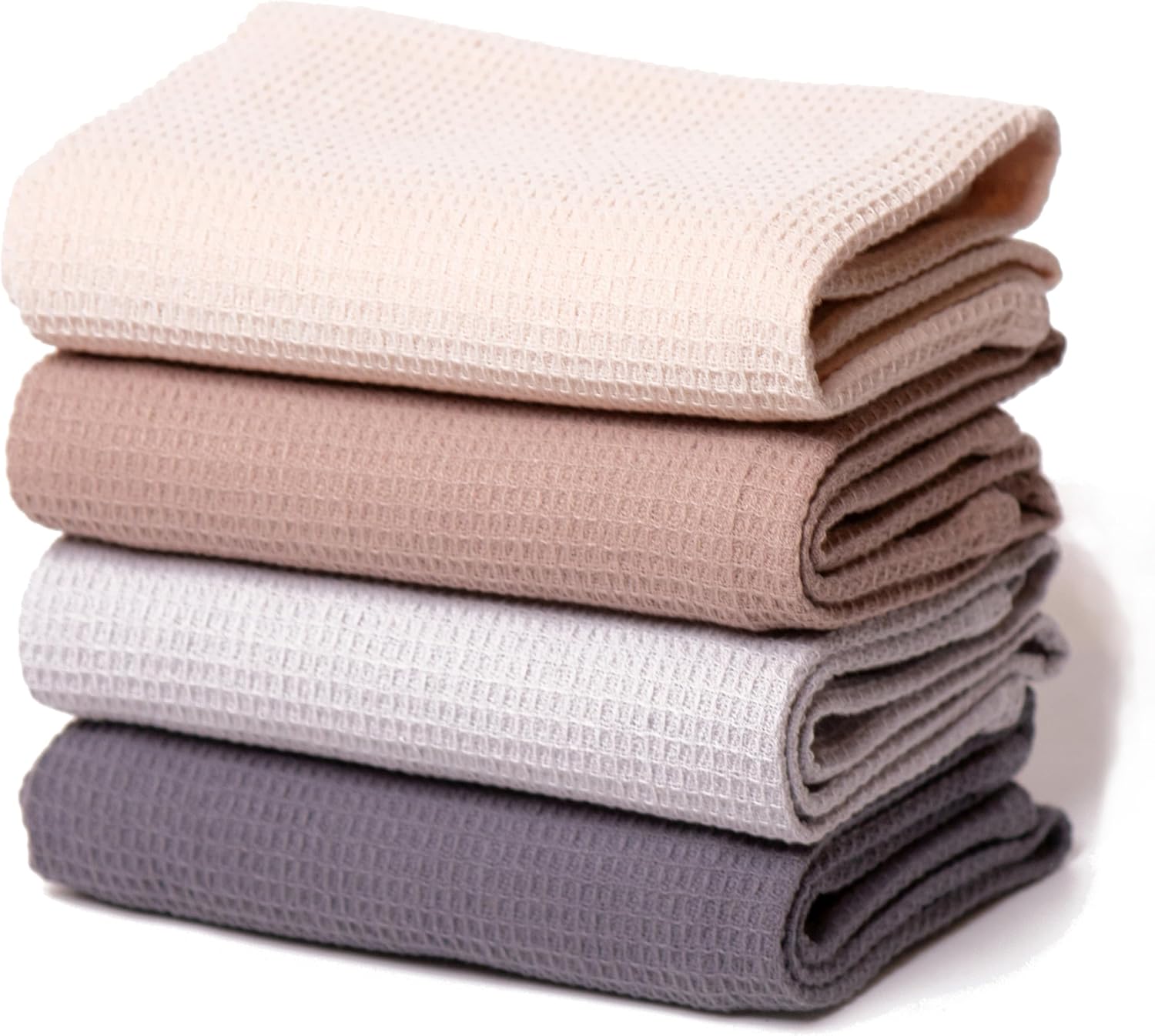 Happy Home - Torchons Cuisine Quatre Couleurs 45x65cm - 100% coton, ultra absorbant