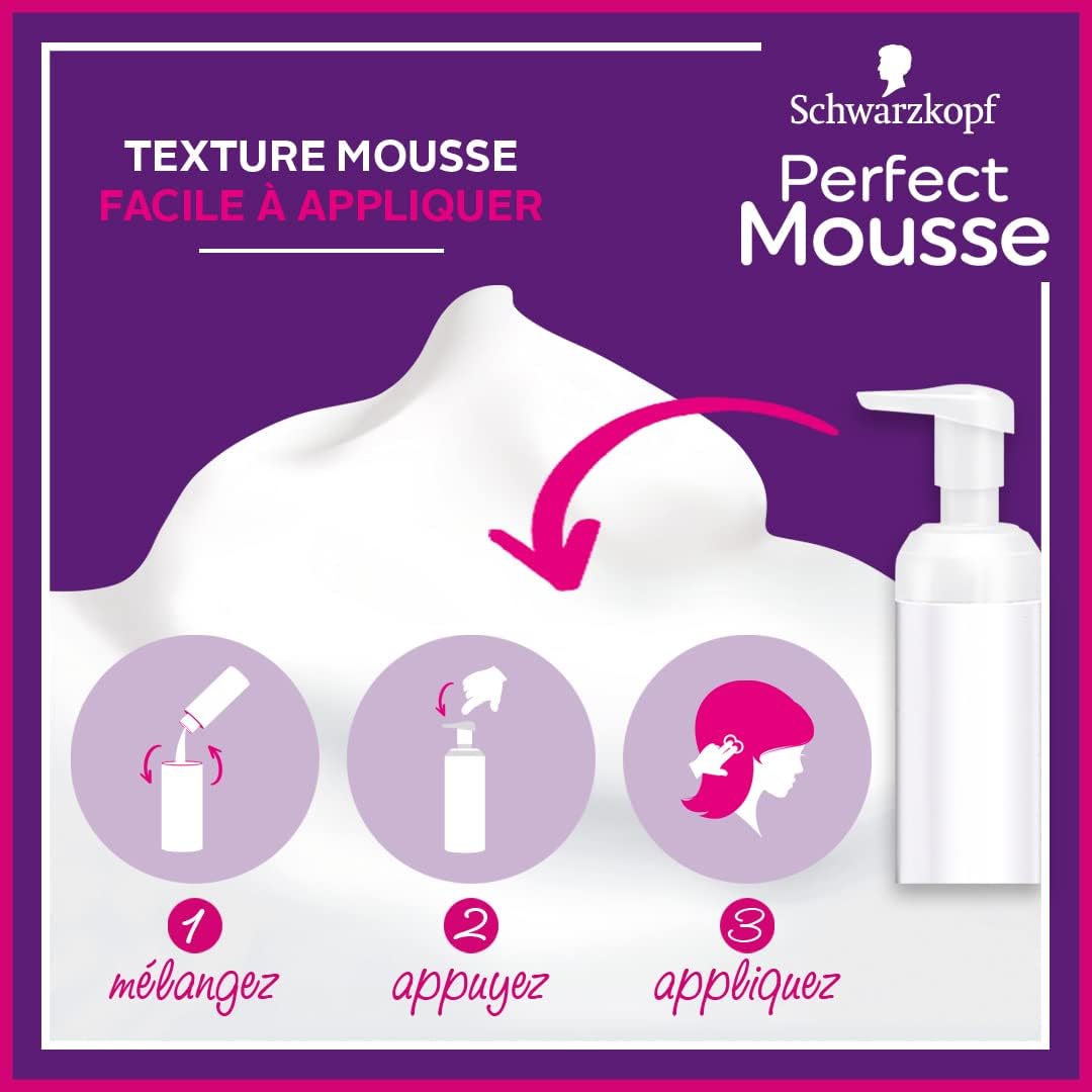 Schwarzkopf - Perfect Mousse - coloration permanente, sans ammoniaque, blond foncé cuivré, 98% naturel - 670