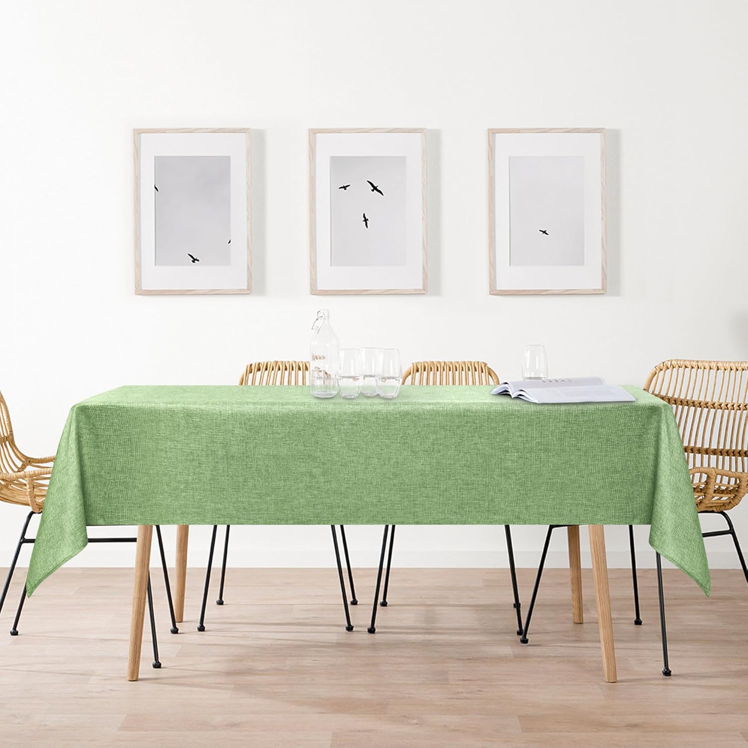 DWCN - nappe aspect lin 135x300cm, lavable, imperméable, anti-tache